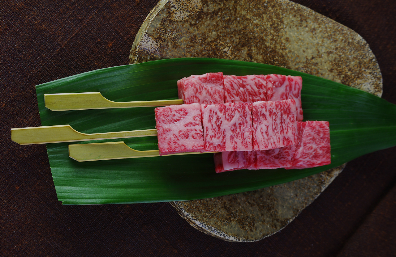 Plated wagyu beef dish