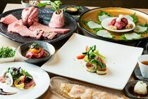 烤肉割烹  美味_依據季節和原材料供應情況提供最佳菜單的「omakase！烤肉割烹套餐 7500日幣（含稅）」