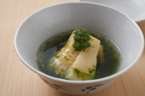 味FUKUSHIMA_选用清早运来的竹笋制作的『浇汁竹笋青海苔』
