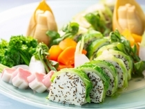 RESTAURANT SUNPEER_可以品嚐季節滋味的『白菜包竹筍海藻真丈 佐時蔬』