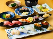 魚料理 涩谷 吉成本店 丸之內店_以最高級食材和當季佳肴製成的「極上握壽司十貫套餐」