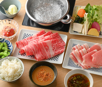 一人涮涮鍋七代目松五郎_牛肉和豬肉都能吃到當天推薦部位的「松五郎盡享套餐」