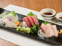 和三盆  銀座店_能夠享用北海道當季美味的「生魚片拼盤」