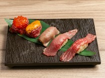 肉NOASATSU_以獨特方式品嘗近江牛的美味的「各式牛肉壽司」