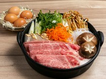 肉NOASATSU_品嘗精選的近江牛和頂級肉品料理「≪頂級國產和牛≫壽喜鍋套餐（含無限暢飲）」